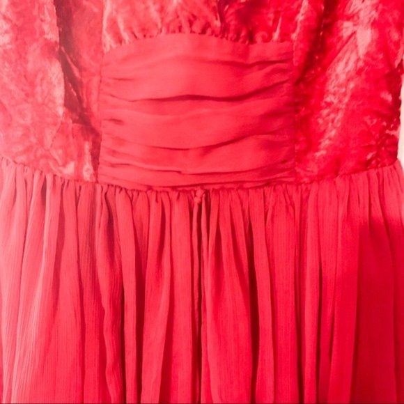 Free People Hot Red Velvet Cocktail/Party Dress-B1 - Picture 4 of 8